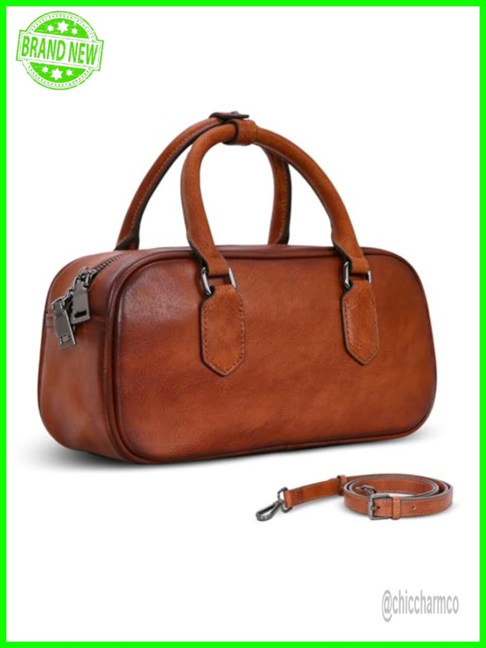 Genuine Leather Crossbody Bag Small Shoulder Purse Dual Handles